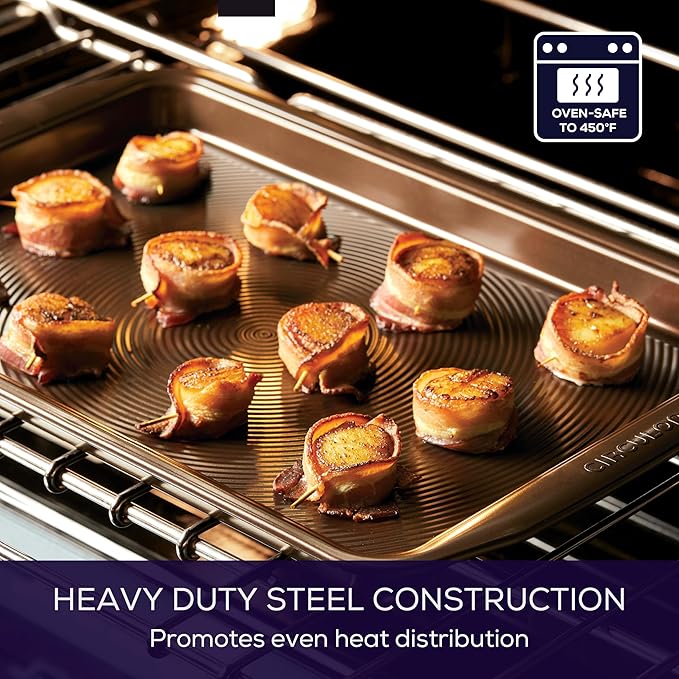 Circulon Nonstick Bakeware Set with Nonstick Cookie Sheets / Baking Sheets - 2 Piece, Chocolate Brown , Set (9" x 13" & 10" x 15")