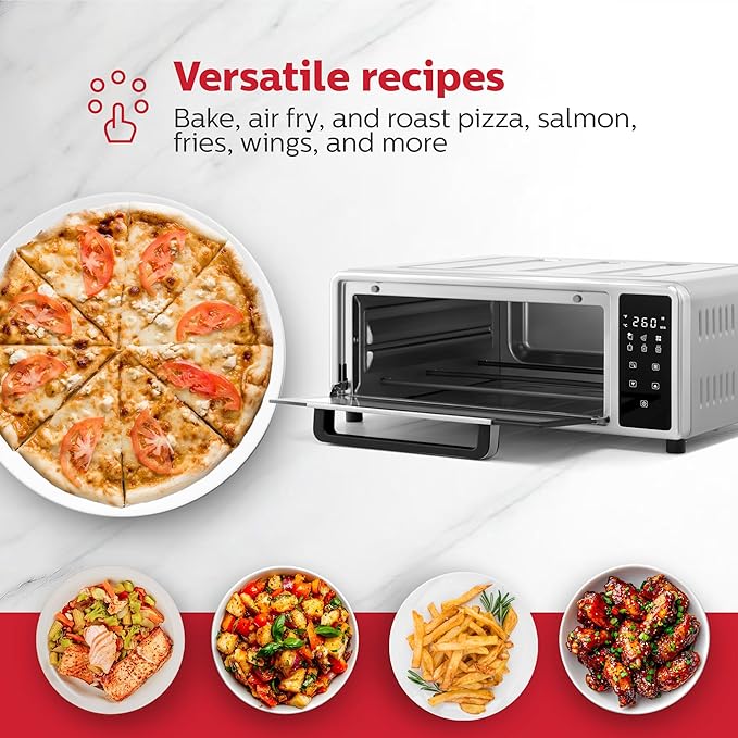 Holstein Housewares 12-Inch Pizza Air Fryer Oven – 600°F Countertop Convection Oven with Hot Air Technology for Baking, Frying & Roasting – Compact, Multi-Function, Energy-Efficient Design