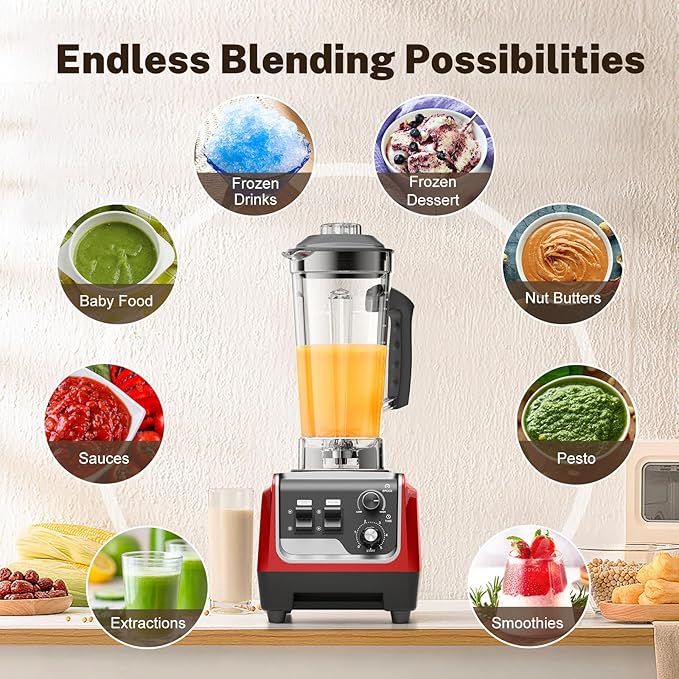 Blenders for Kitchen Powerful 1800 Watt Motor Smoothie Blender 70 Oz Large Capacity and BPA-Free Containers with To Go Cup, Countertop Blender for Smoothies, Ice Crushing & Frozen Drinks