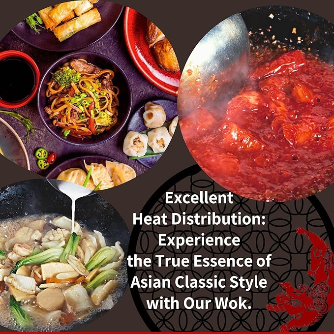 Kanda Iron Beijing Wok - Lightweight and Durable - Perfect for Authentic Japanese Cooking - 14.2 inch 36cm