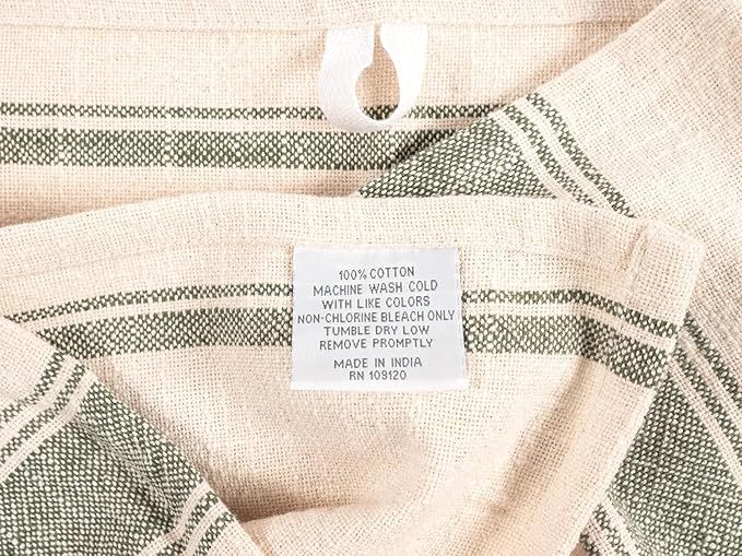 KAF Home Natural Rustic Farmhouse Slubbed Kitchen Towel | 100% Cotton Dish Towel, 18 x 28 Inches | Soft and Absorbent (Olive, Set of 4)