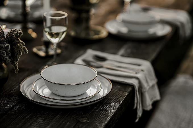 Barebones Enamel Bowl Set - Dish Set of 2 Bowls - Enamelware Set for Camping and Everyday Use (Eggshell)