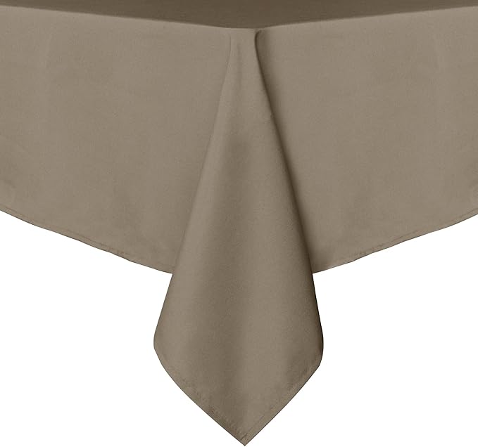 sancua Square Tablecloth - 60 x 60 Inch - Stain and Wrinkle Resistant Washable Polyester Table Cloth, Decorative Fabric Table Cover for Dining Tables, Buffet Parties and Camping, Taupe