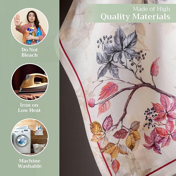 Maison d' Hermine Kitchen Towels Set of 3 100% Cotton 20" x 27.5" Reusable Cloth Tea Dish Towels Absorbent with Hanging Loop for Kitchen Dining Thanksgiving Christmas Decorations (Equinoxe - Beige)