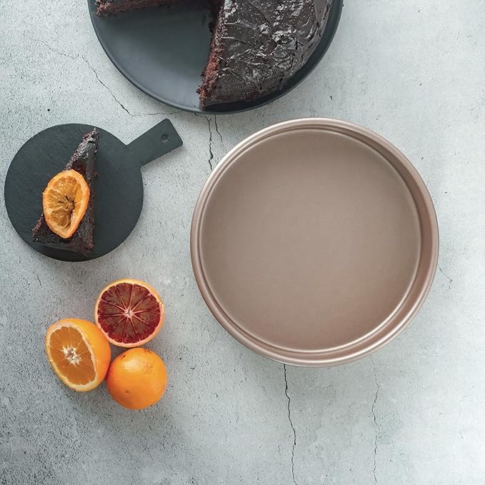 HAPPIELS Non Toxic Nonstick 9 inch Round Cake Pans Set of 2 | Quality Non Stick 9 inches Layer Circle Cake Pan 2 inches Deep | Best 9in Baking Pan PFOA, BPA free Nontoxic | 9inch 9inches Cake Pans Set