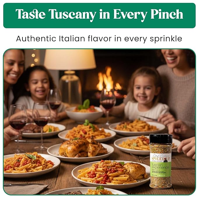 3 Pcs Spiced Up Tuscan Experience Seasonings and Spices for Cooking, Italian Herbs and Spices with Garlic, Funnel & Tomato, Tuscan All Spice Seasoning Dried Italian Seasoning Mix for Pasta - 2.8 Oz