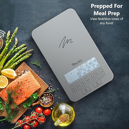 Nutrition Scale by NutraTrack™ with Food Grade Glass, Perfect for Calorie Counting, Meal Prep, and Weight Loss (Pearl Silver)