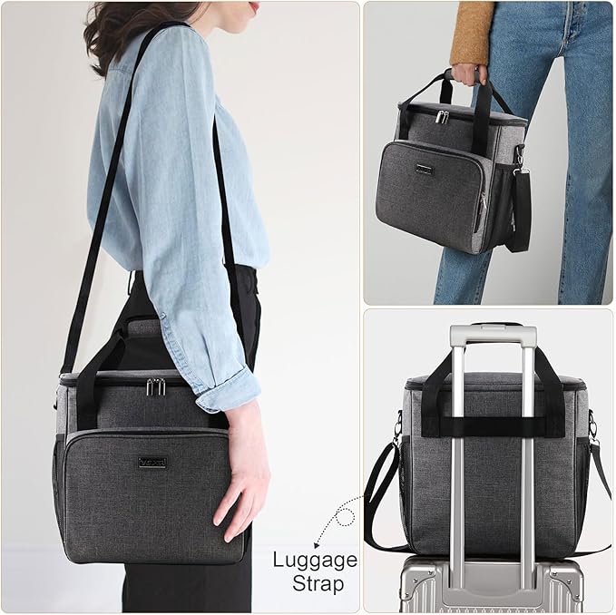 BAGLHER Coffee Maker Travel Bag Compatible with Keurig K-Mini, K-Mini Plus, Keurig K-Express, Keurig K-Iced or Other Accessories, Portable Coffee Maker Case with Shoulder Strap for Travel, Grey