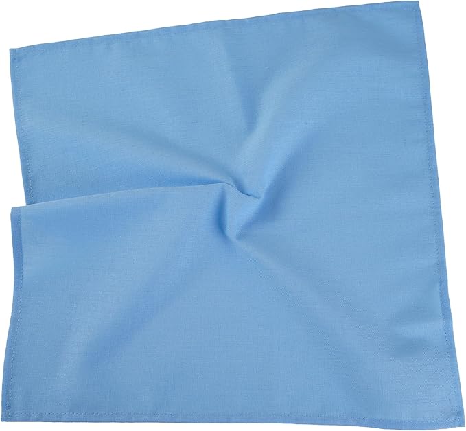 Solid Color Linen Blended Thin Dinner Cloth Napkins - Set of 12 (40 x 40 cm) - for Events & Home Use (Sky Blue)