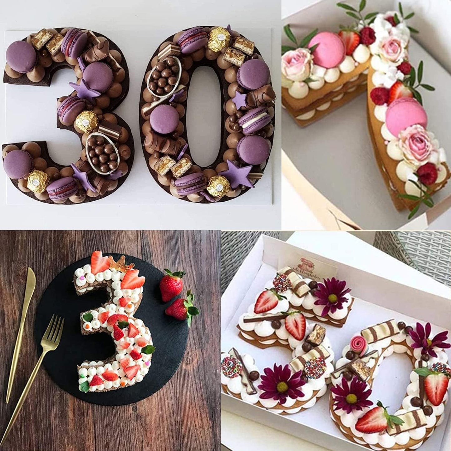 Ducodocu Silicone Cake Pans 3D Large Number Cake Mould Novelty Cake Tins DIY Baking Mold for Birthday Wedding Anniversary 10 inch Number of 0