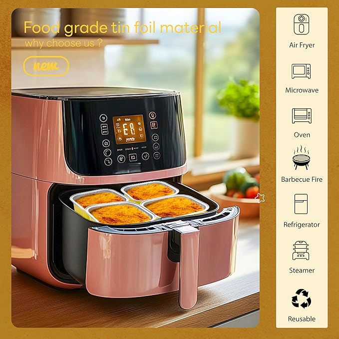 60 Pack Mini Cake Pans with Lids Square Mini Aluminum Pans Pie Tins Flan Containers for Wedding Birthday Party Gift (10 OZ, Gold)