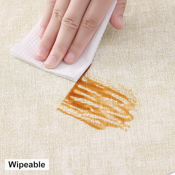 homing Round Faux Leather Placemat and Coaster 4 Packs, Washable Heat Resistant Dining Place Mats, Wipeable Double-Sided Table Mats for Indoor and Outdoor, Diameter 13 and 3.93 inch, Beige