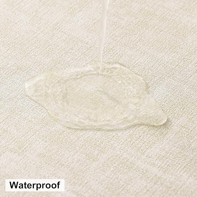 homing Round Faux Leather Placemat and Coaster 4 Packs, Washable Heat Resistant Dining Place Mats, Wipeable Double-Sided Table Mats for Indoor and Outdoor, Diameter 13 and 3.93 inch, Beige