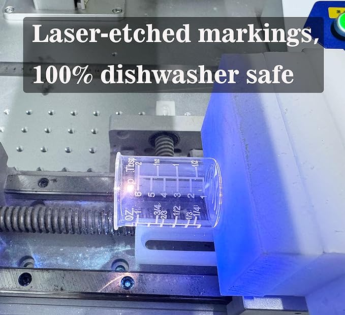 Ackers Etching Scale Measuring Glass V-Shaped Spout Made of High Borosilicate Glass Measuring for Kitchen or Restaurant, Easy to Read,30ML (1 Oz) 丨(2 Pack)