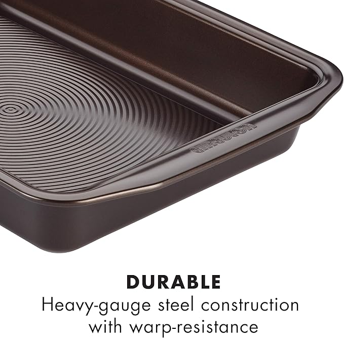 Circulon Nonstick Bakeware, Nonstick Cookie Sheet/Baking Sheet - 10 Inch x 15 Inch, Chocolate Brown (Pack of 2)