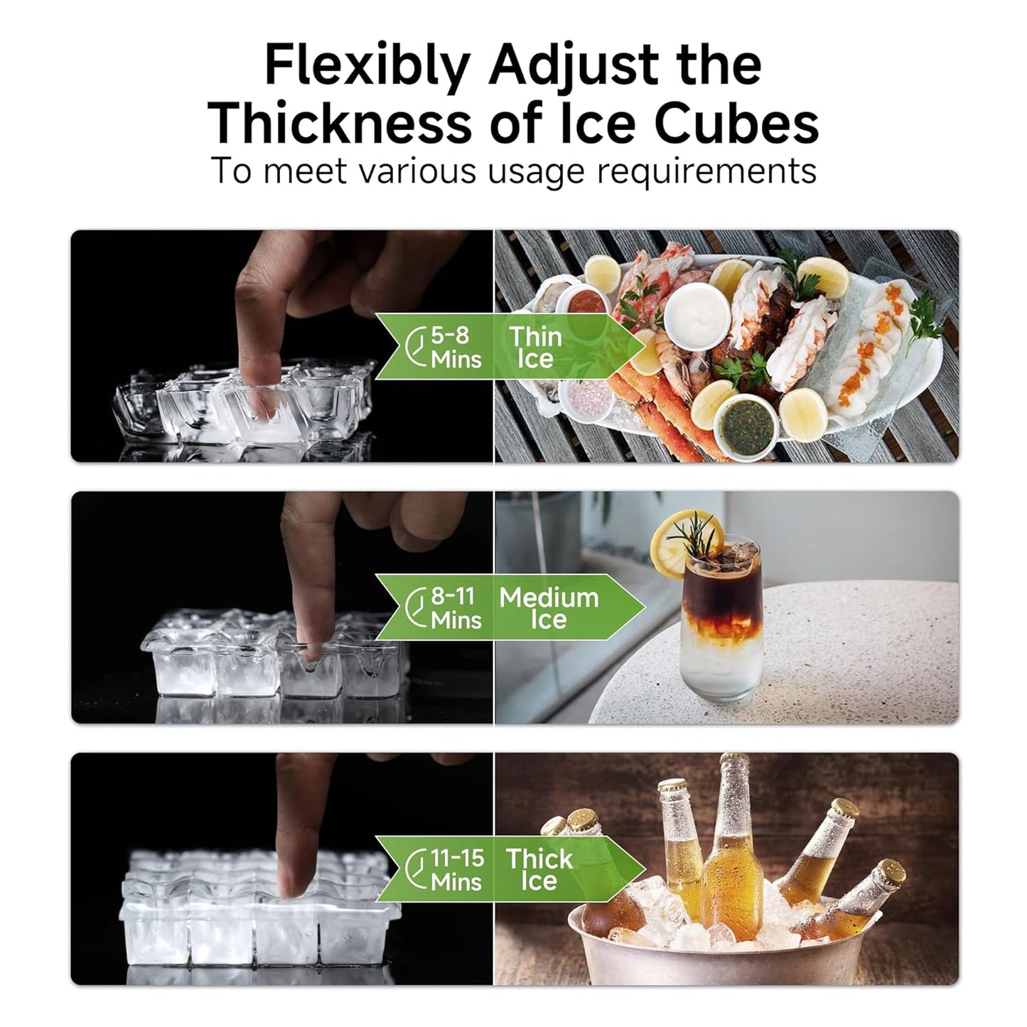 Real Relax Commercial Ice Maker Machine, 400LBS/24H ETL Approval Ice Machine, 330 lbs Ice Storage Capacity, Auto Self-Cleaning, LCD Display, with Ice Scoop for Bar Cafe Restaurant Business