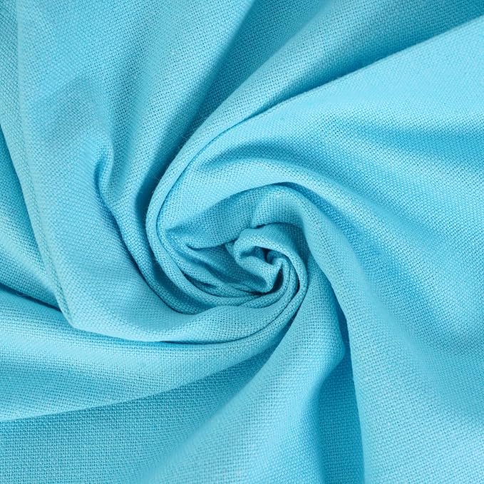 Blue Needles Solid Cloth Napkins Set of 12 Aqua Blue 100% Cotton Dinner Napkins 18x18 inches - Soft, Reusable, Absorbent & Washable Fall Thanksgiving Linen, Ideal for Events, Parties & Everyday Use