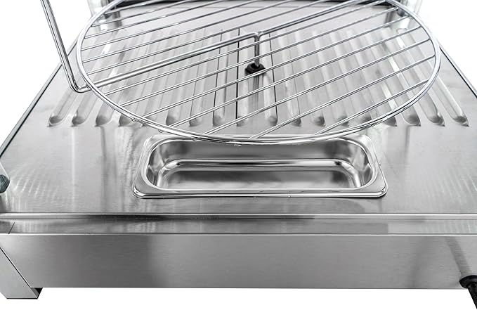 KoolMore 12 in. Commercial Pizza Display Warmer with 4 Rotating Racks in Stainless-Steel, ETL Listed (KM-HPD4-12)