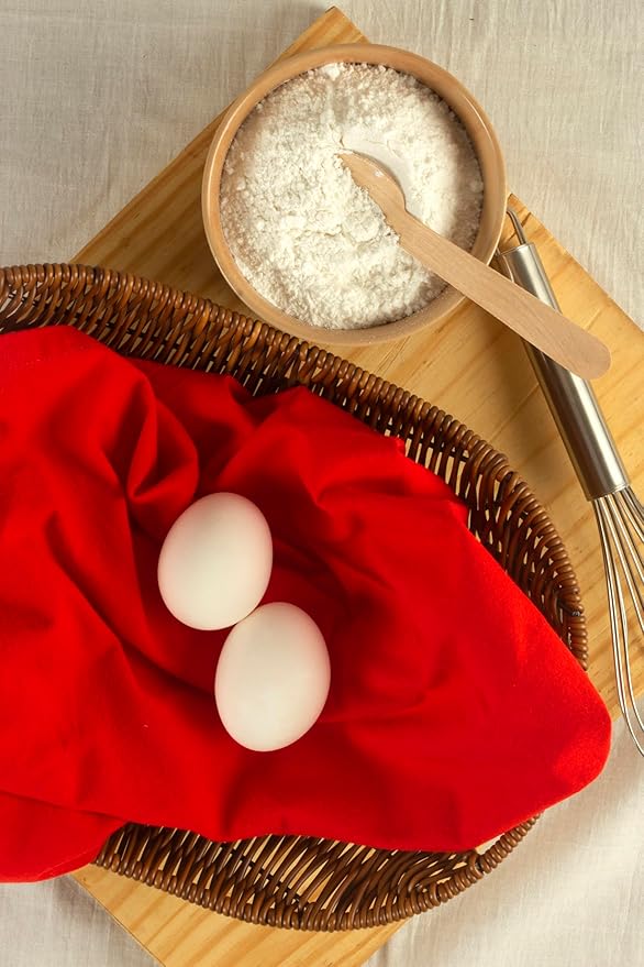 DG Collections 100% Cotton Flour Sack Towels – 12 Pack, 27x27 Inches, Red, Lint-Free, Pre-Washed, Hemmed Edges – Reusable Kitchen Towels for Cleaning, Embroidery, Printing & Crafts - Red