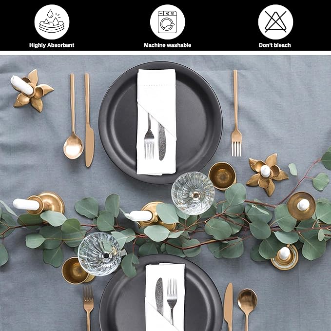 Bedding Craft White Cotton Cloth Dinner Napkins Set of 72 – 18x18 Hemstitched with Mitered Corners – Elegant Machine Washable Fabric Napkins for Weddings, Banquets & Events