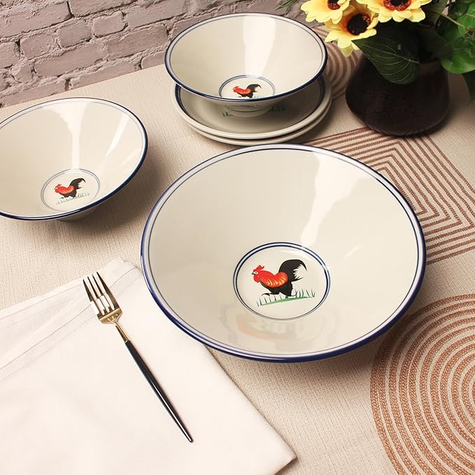 porcelain Japanese Ramen Bowls Soup Bowl, Microwavable, Dishwasher Safe, for Rice, Udon, Soba, Pho, 35 oz, Set of 2, 9.3 Inch