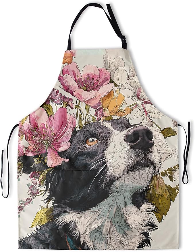 Funny Animal Apron with 2 Pockets Waterproof for Men Women Kitchen Garden Decor