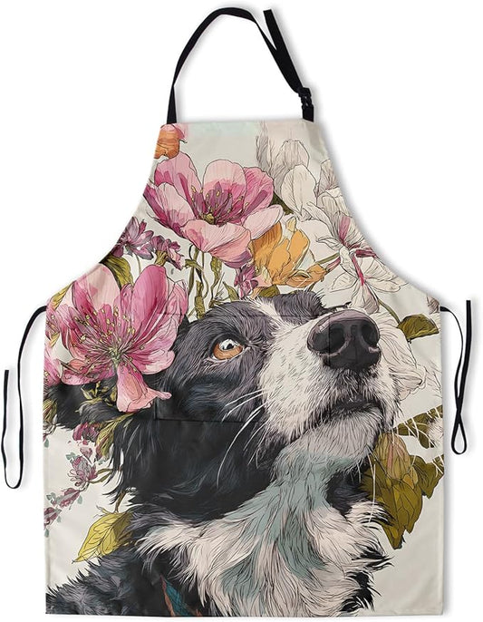 Funny Animal Apron with 2 Pockets Waterproof for Men Women Kitchen Garden Decor