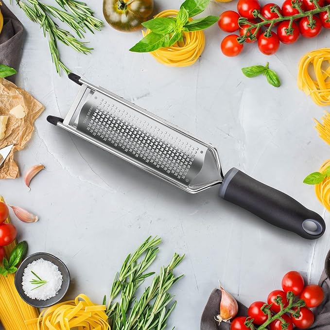 3 in 1 Cheese Grater Zester Citrus Lemon 304 Stainless Steel Zester Versatile Sharp Tool for Parmesan Cheese Ginger Garlic Nutmeg Chocolate Vegetables Fruits 12''