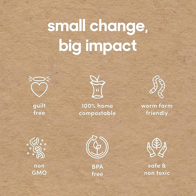 Compostic Home Compostable Resealable Snack Bags (6"x 3.5"), Microwave & Freezer Safe, Organic Food Storage Container, 30 Count (Pack of 2)