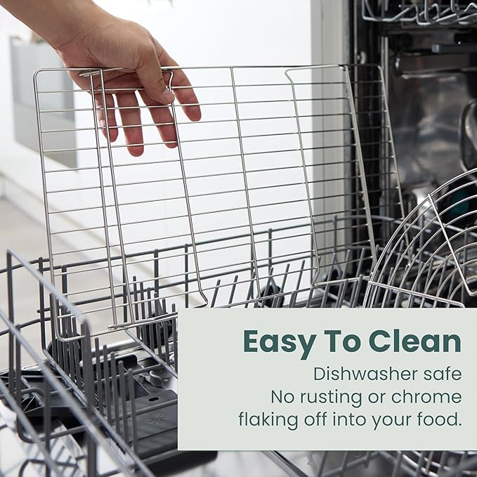 Ultra Cuisine Heavy Duty 3 Tiers, 16" x 10" Cooling Rack for Cooking and Baking - Professional Grade Premium 100% Stainless Steel Baking Rack & Wire Cooling Mesh - Dishwasher Safe - Pack 3