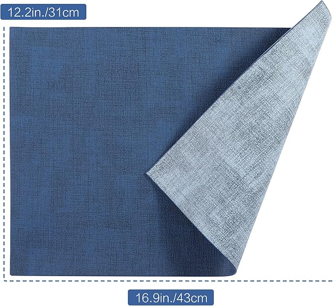 SUEH DESIGN Leather Placemats Set of 6 Reversible Table Mats Heat Resistant Waterproof No-Slip Place Mats for Dining Table Kitchen Parties