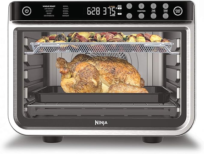 Ninja Air Fryer & Toaster Oven | Foodi Series, XL Pro Air Oven Kitchen Countertop Convection | 10-in-1 Functions | Fits a 5-lb Chicken & Sheet Pan of Vegetables | 1800 Watts | Stainless Steel | DT201