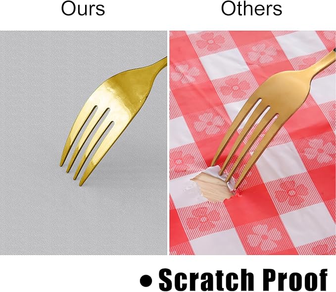 homing Rectangle Vinyl Tablecloth, Waterproof Spillproof Plastic Flannel Backed Table Cloth, Wipe Clean Table Cover for Dining, Buffet Parties and Camping (Light Grey, 60" x 102")