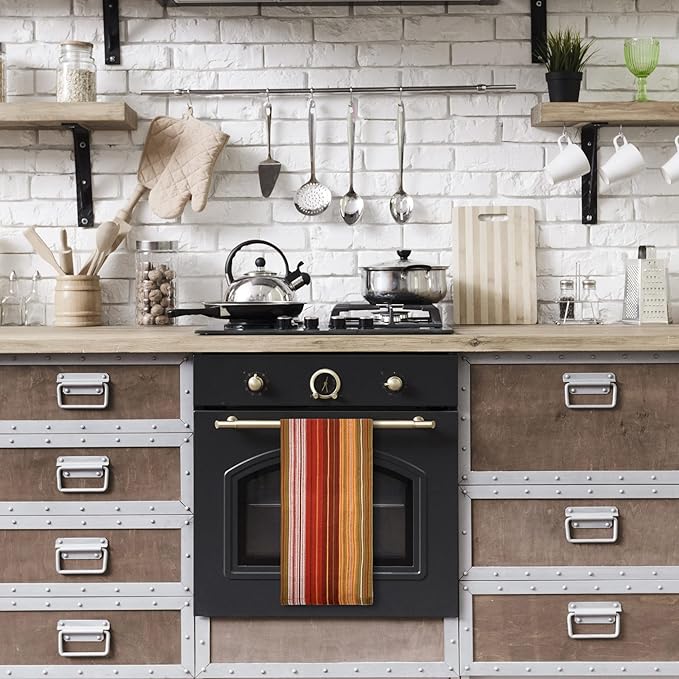 Urban Villa Cloth Napkins Set of 12 20x20 Inches 100% Cotton Napkins Cloth Washable Durable Reusable Absorbent Table Dinner Napkins Cloth for Thanksgiving Hotel Lunch Restaurant Parties – Fall Stripes