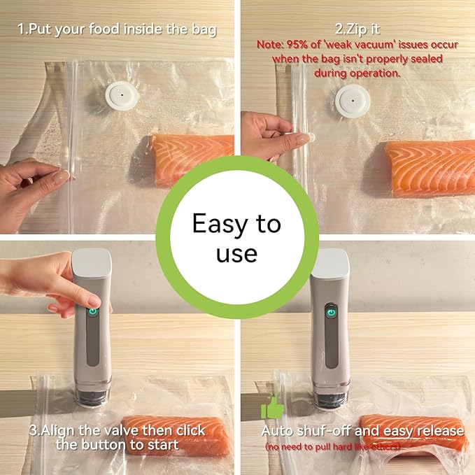 15 Pcs 12”x13” Reusable Vacuum Sealer Freezer Bags with Air Valve for Food Storage and Preservation, for Leftover Save, Meal Prep, Sous Vide Cook, Outdoor BBQ. BPA Free, Dishwasher Safe Microwavable