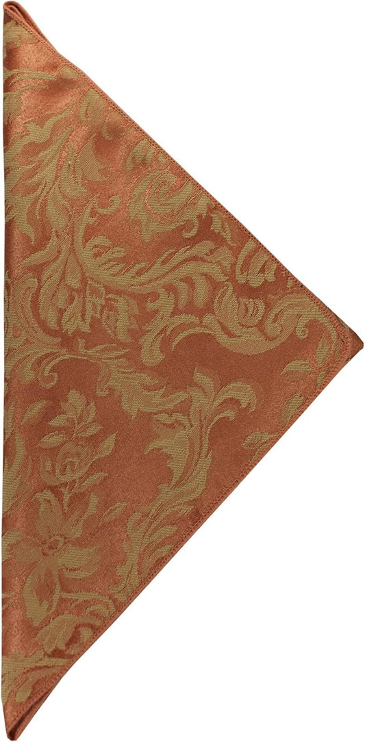 Ultimate Textile Miranda Damask Sienna Cloth Napkins - 17" x 17" (Set of 12) Square Washable Cotton Polyester for Wedding, Party & Dining Events