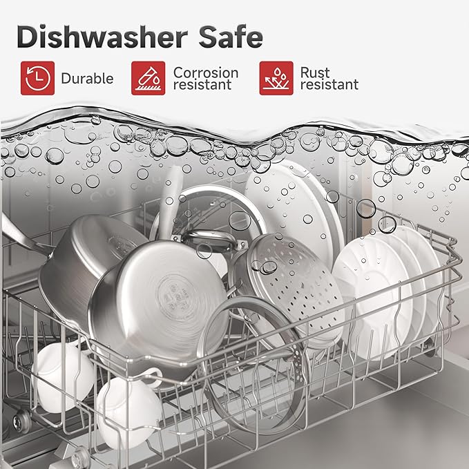 3.5 Quart Stainless Steel Saucepan with Steamer Basket, Tri-ply Full Body, Multipurpose Sauce Pot with Two-Size Drainage Holes Lid, Perfect For Boiling Gravies, Pasta, Noodles