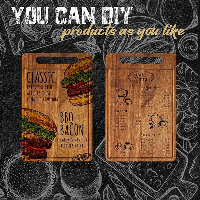 Nuenen 10 Pcs Bulk Wood Cutting Board with Handle 12 x 7.8 Inch Acacia Wooden Kitchen Serving Chopping Boards for Pizza, Bread, Charcuterie, Fruit, Vegetables(Acacia)