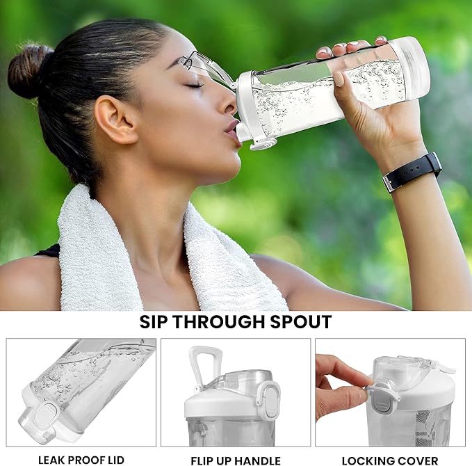 Total Chef Portable Blender - For Smoothies & Protein Shakes, USB Rechargeable Cordless Mini Travel Mixer, Personal Juicer, Ice Crusher, Blender Bottle for Home & Kitchen, 20oz, White