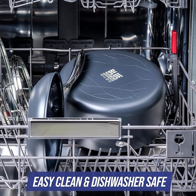 Blue Diamond Cookware Hard Anodized Ceramic Nonstick, 10" Frying Pan Skillet, PFAS-Free, Dishwasher Safe, Oven Safe, Grey