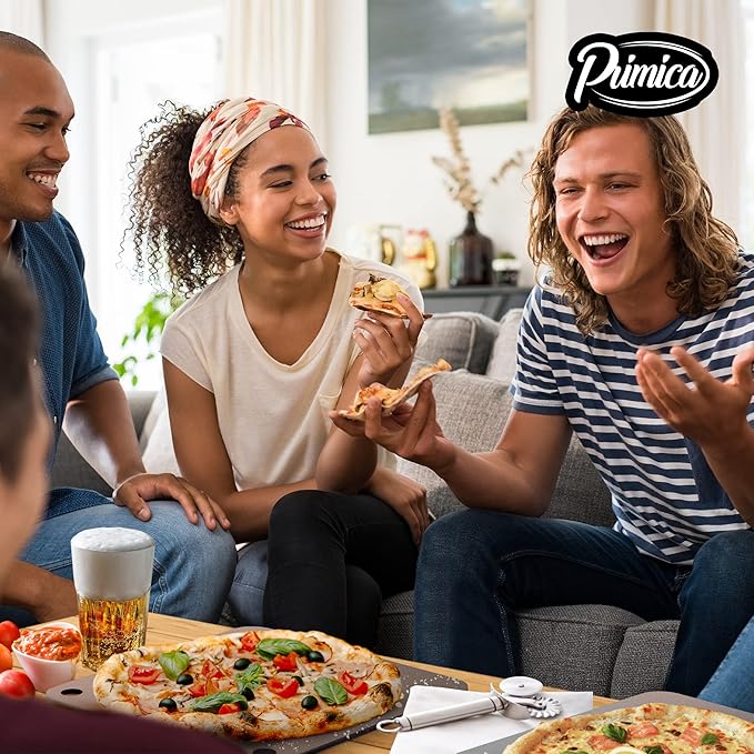 Primica Pizza Steel for Oven & Grill 13.6" x 13.6" The Ultimate Crust Game Changer, Perfect for Oven Baked Pizza with higher Conductivity, Premium Baking Alternative to Pan and Stone