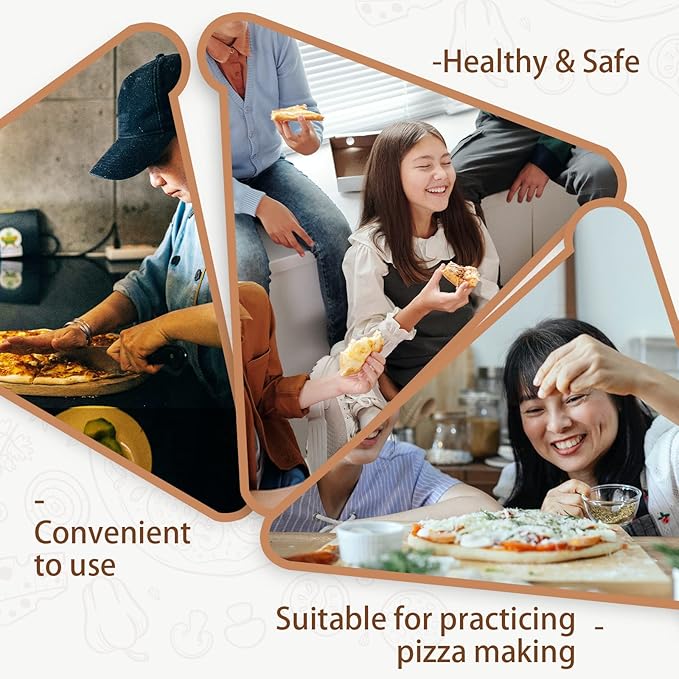 Pizza Peel 12 Inch, 2 Pack Bamboo Pizza Paddle, Wooden Pizza Peels for Making Pizza, Pizza Bread Pie Cutting Board for Kitchen