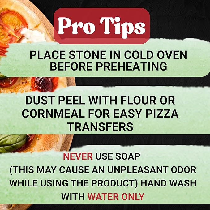 Pizza Stone for Oven and Grill - Rectangle Pizza Stones with Handles and Dough Cutter - 15 inch x 12 inch Grilling Stones - Baking Stone for Bread - Large Oven Stone