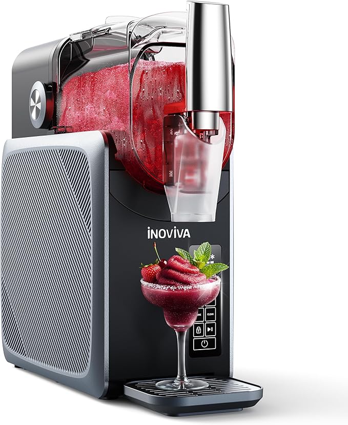 Slushie Machine, No Ice Needed, 88 oz INOVIVA Slushy Machine for Home with Self-Cleaning Function, Professional Frozen Drink Maker, 5 Preset Programs, Frozen Margaritas, Frappés, Milkshake, and More