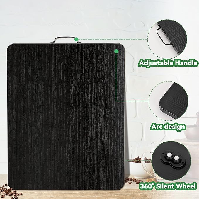 Appliance Slider, Sliding Tray for Coffee Maker, Coffee Pot Slider for Countertop, 360° Rolling Tray Appliance Slider for Kitchen Appliances- Black (9.5” X 14”)