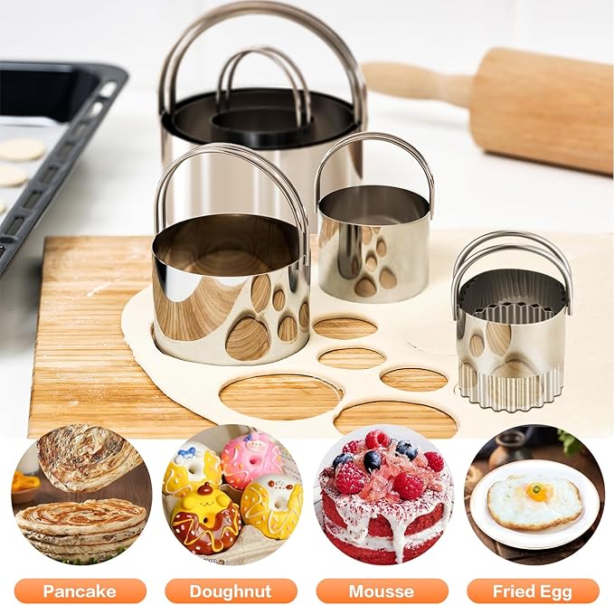 Pastry Cutter, Biscuit Cutter, Dough Scraper, Bread Lame, Stainless Steel Pastry Blender Set, Dough Cutter Biscuit Cutter Sourdough Bread Scoring Tool Dough Blender Tools & Pastry Utensils (5 Pcs/Set)