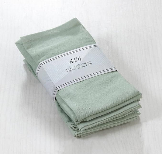 ANA Cloth Napkins Set of 12 (17.5x17.5) inch 100% Cotton Dinner Napkin Washable Hotel Quality Reusable Kitchen & Table Linen for Fall Thanksgiving Family Dinners Weddings & Everyday Use - Teal