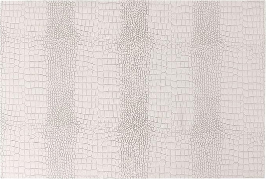 Waterproof PU Placemats, Faux Leather Hardboard Place Mats, Set of 8 Table Mats, Easy to Clean, Heat & Stain Resistant for Office Conference Table, Dining Home Decor, White