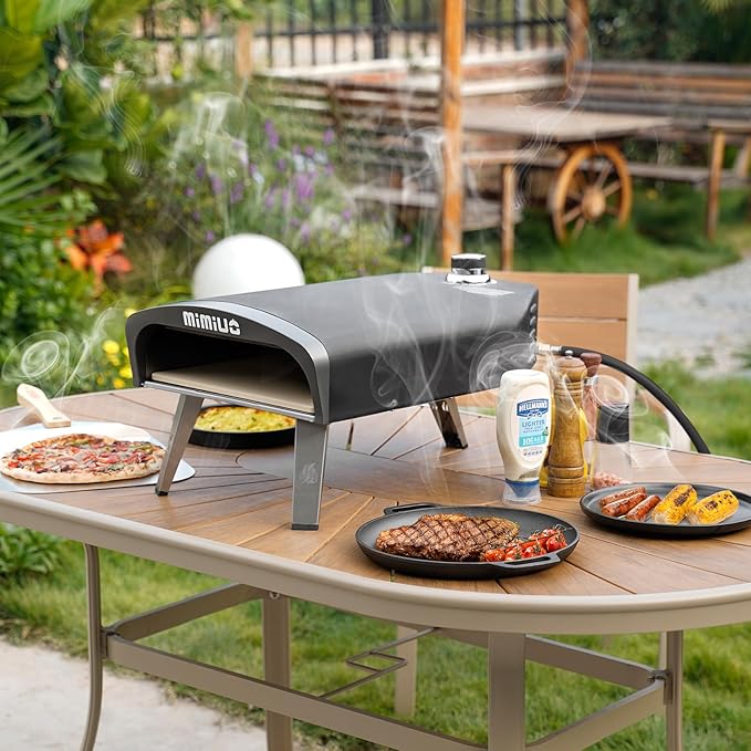 Gas Pizza Oven Outdoor - Portable Propane Pizza Ovens for Outside - Professional Pizza Stove with 13 inch Pizza Stone, Ideal for Any Outdoor Kitchen