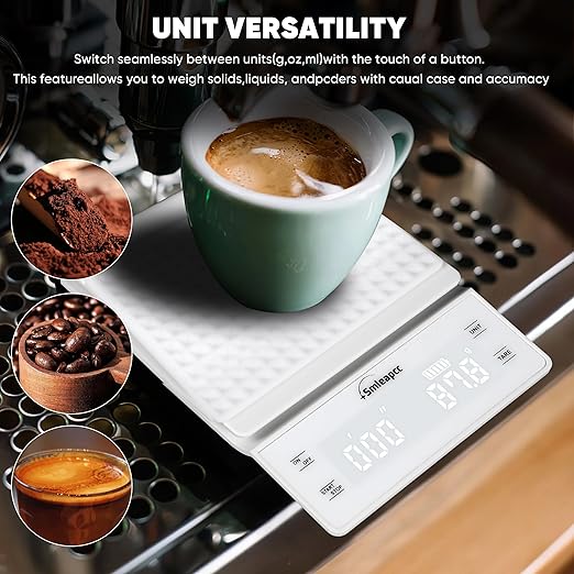 Food Scales for Kitchen,0.1g/3kg High Precision Small Multifunctional Digital Kitchen Food Scale,Digital Accurate Coffee Scale (White)